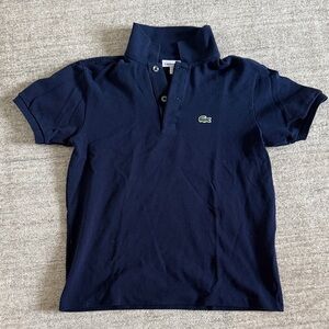 Lacoste Kids Navy Blue Pique Polo Shirt